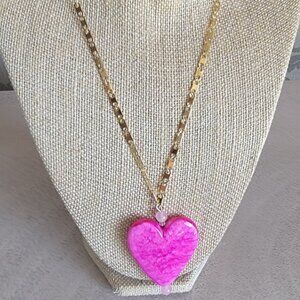 Over-Sized Hot Pink Heart Necklace